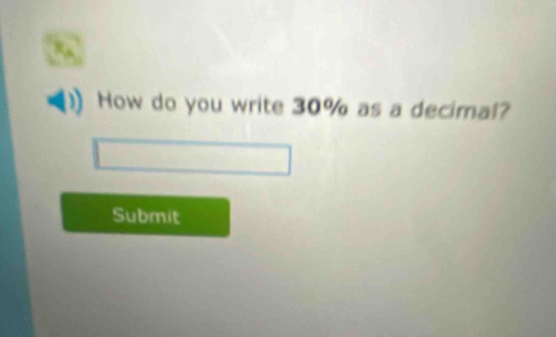 how do you write 30% as a decimal?