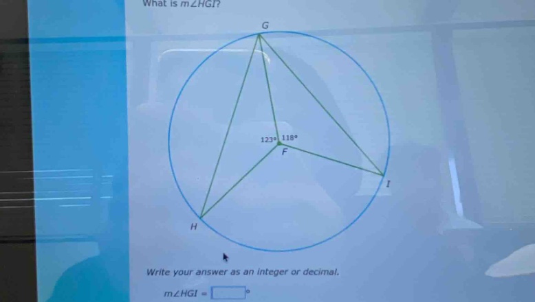 what is m∠hgi? write your answer as an integer or decimal. m∠hgi =