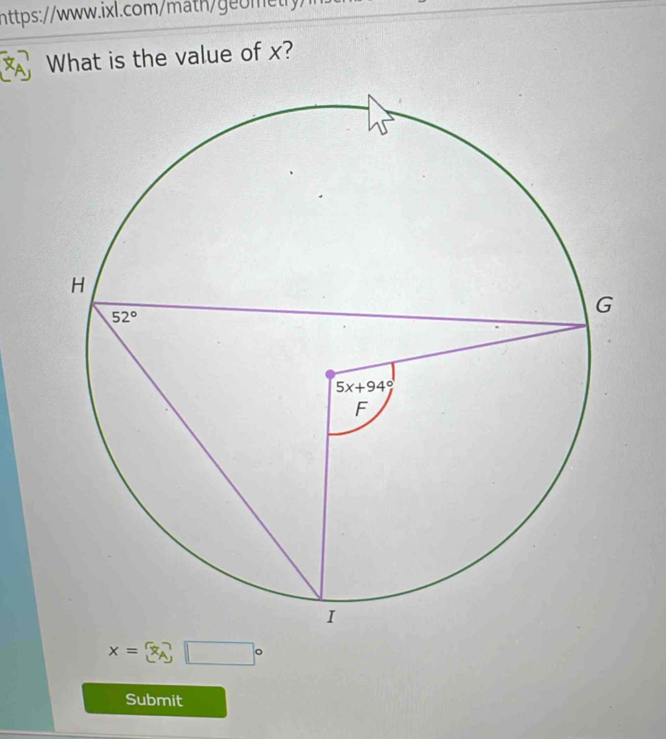 what is the value of x? x =