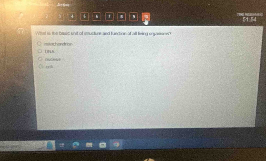 what is the basic unit of structure and function of all living organisms?\nmitochondrion\ndna\nnucleus\ncell