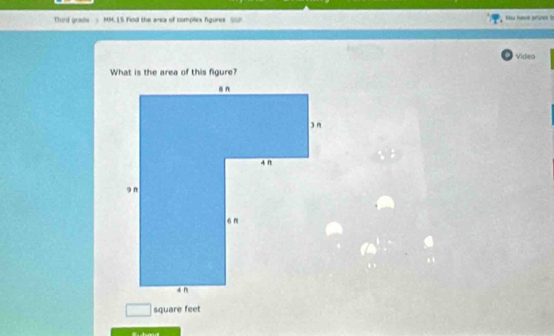 what is the area of this figure? square feet
