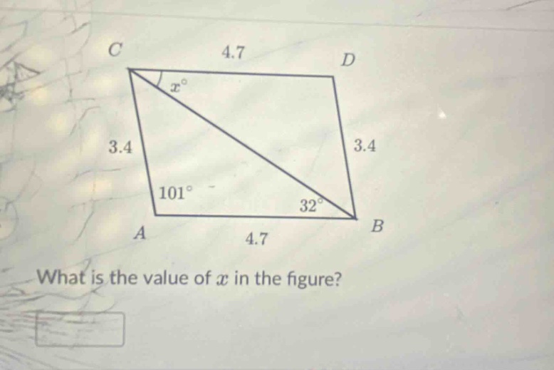 what is the value of x in the figure?