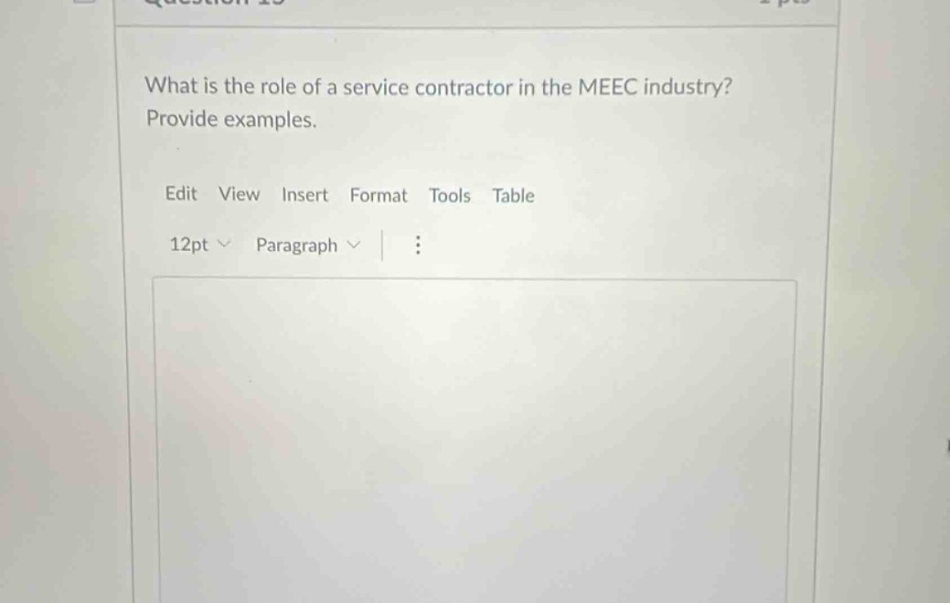 what is the role of a service contractor in the meec industry? provide examples.