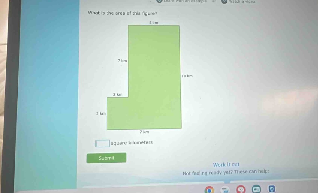 what is the area of this figure? square kilometers
