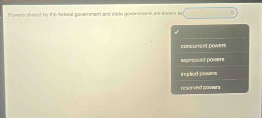 powers shared by the federal government and state governments are known as