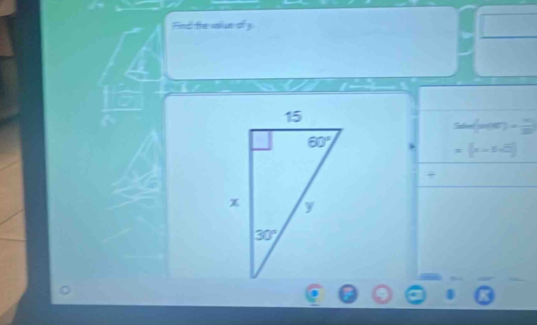 find the value of y.