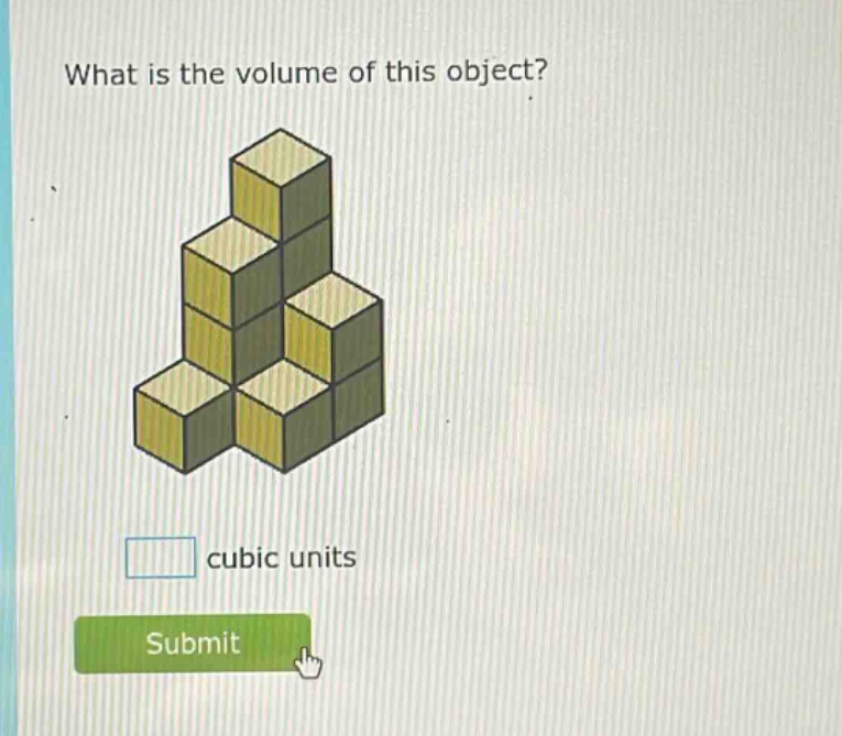 what is the volume of this object? cubic units