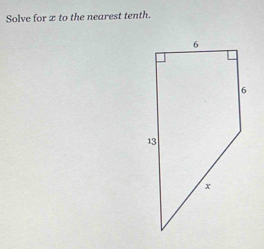 solve for x to the nearest tenth.