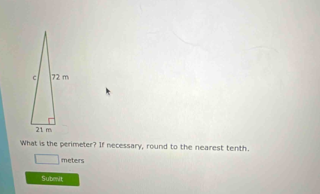 what is the perimeter? if necessary, round to the nearest tenth. meters