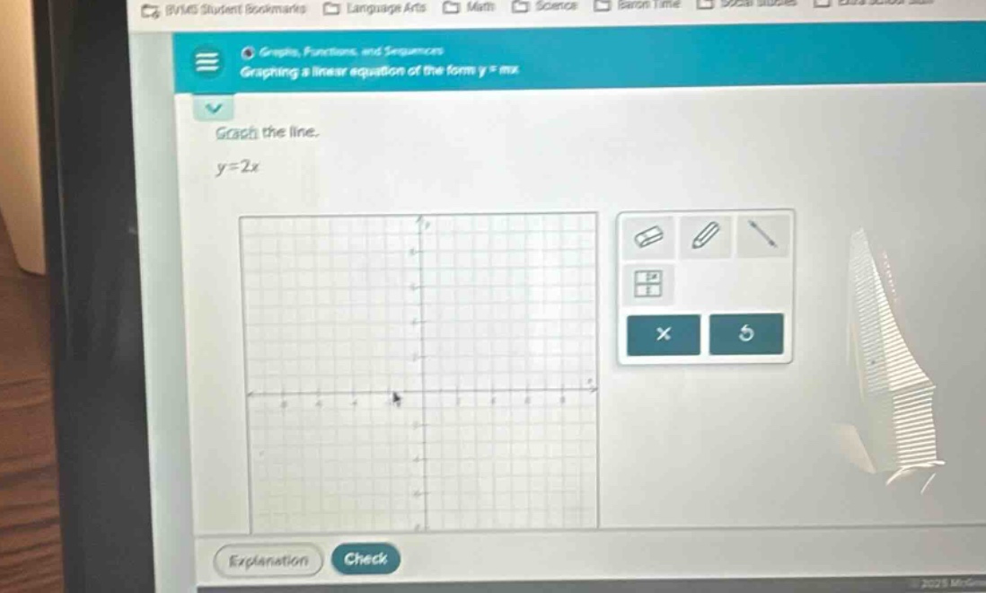 graph the line. y = 2x