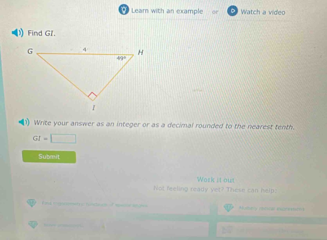 find gi. write your answer as an integer or as a decimal rounded to the nearest tenth. gi =