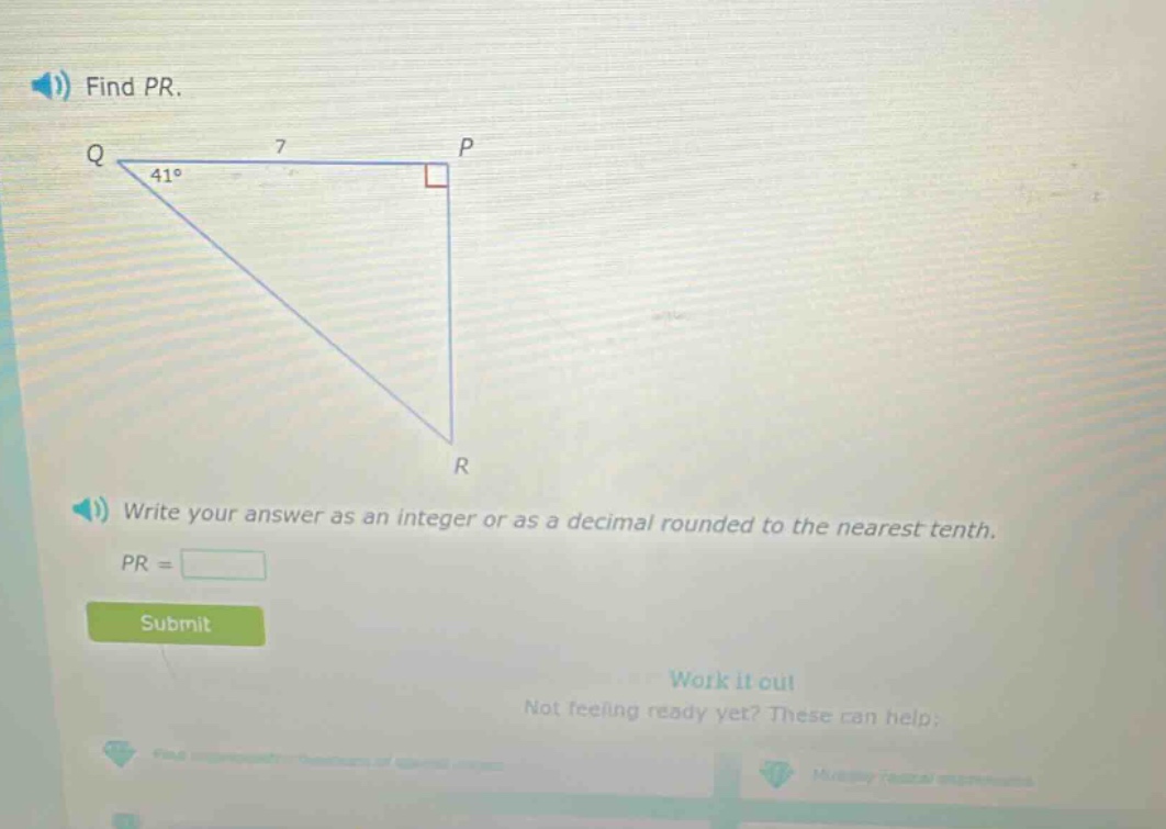 find pr. write your answer as an integer or as a decimal rounded to the nearest tenth. pr =