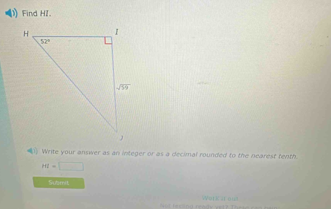 find hi. write your answer as an integer or as a decimal rounded to the nearest tenth. hi =