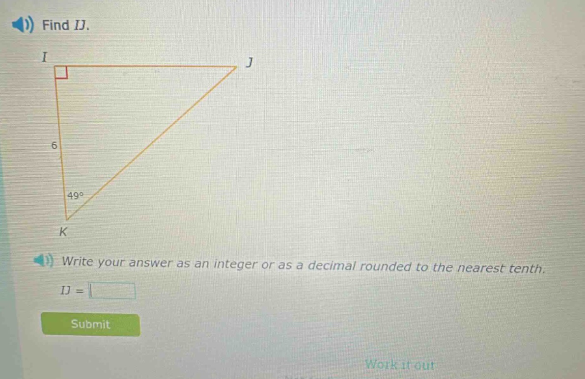 find ij. write your answer as an integer or as a decimal rounded to the nearest tenth. ij =