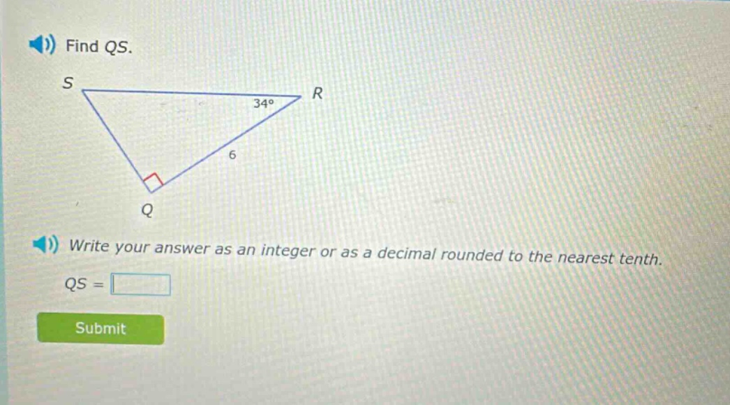find qs. write your answer as an integer or as a decimal rounded to the nearest tenth. qs =