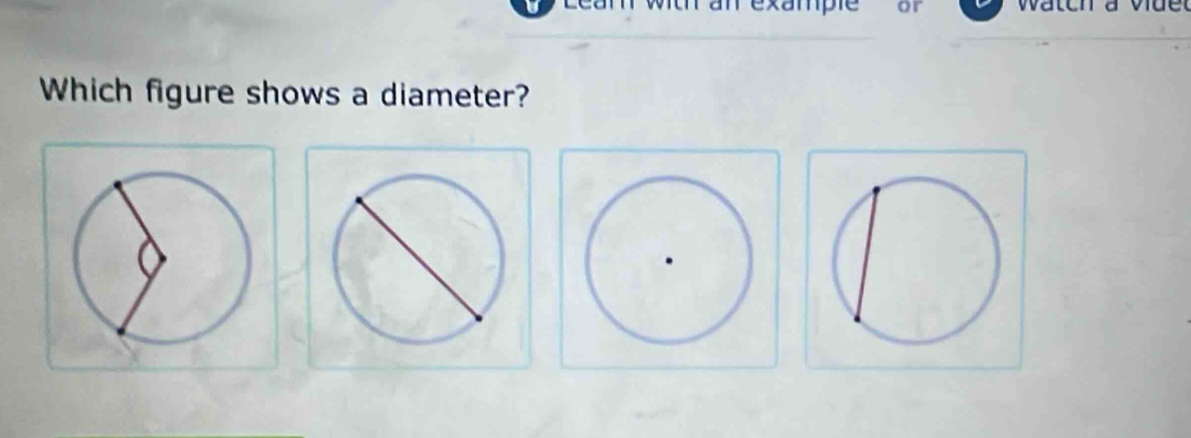 which figure shows a diameter?