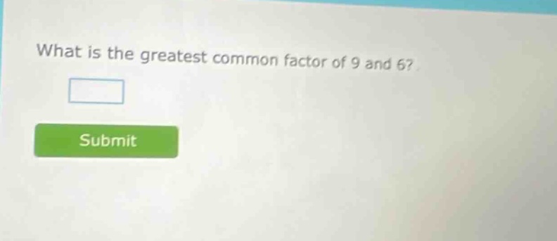 what is the greatest common factor of 9 and 6?