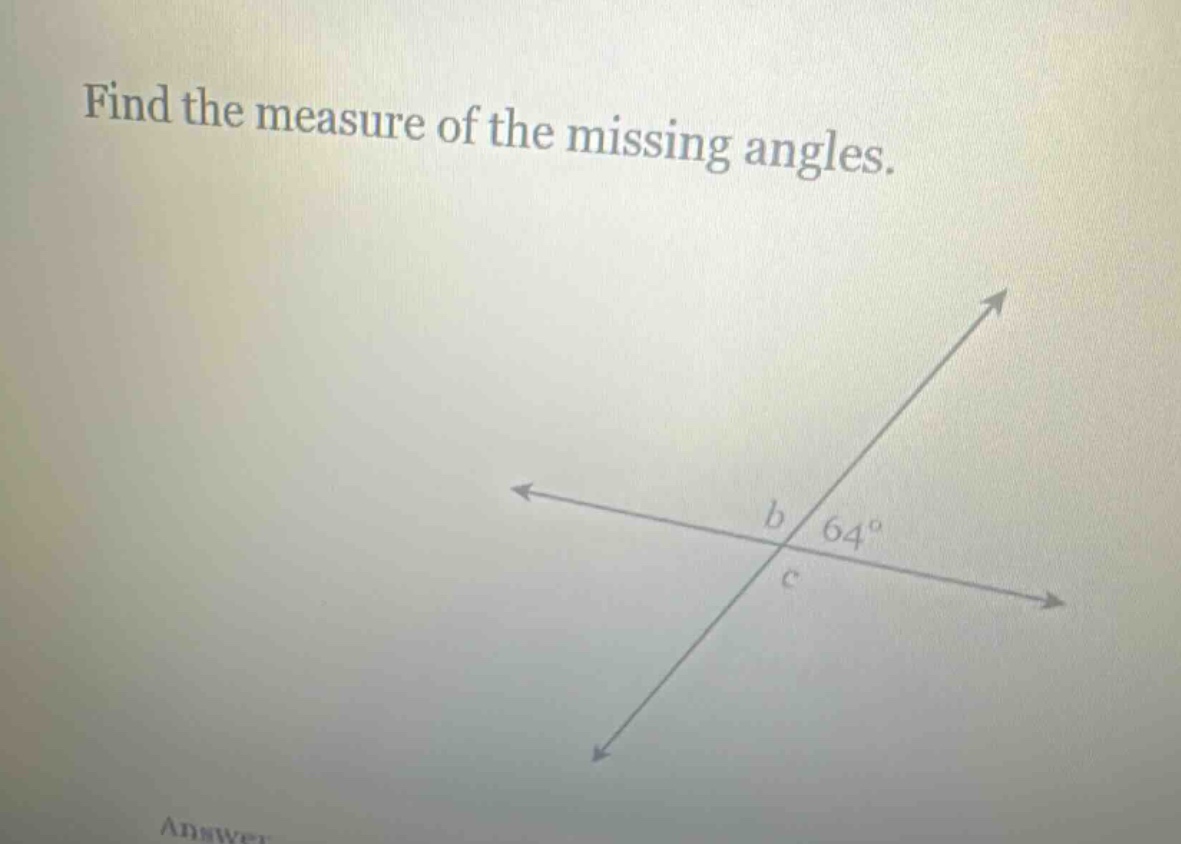 find the measure of the missing angles.