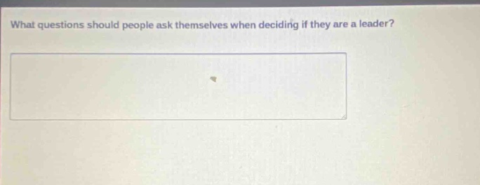 what questions should people ask themselves when deciding if they are a leader?