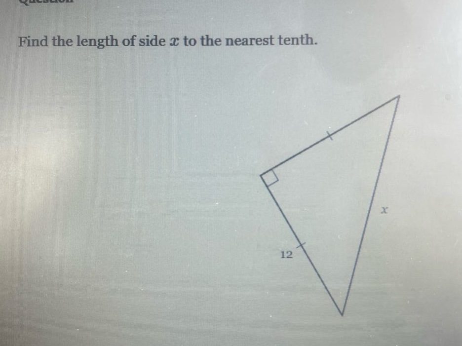 find the length of side x to the nearest tenth.