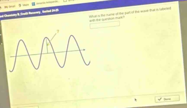 what is the name of the part of the wave that is labeled with the question mark?