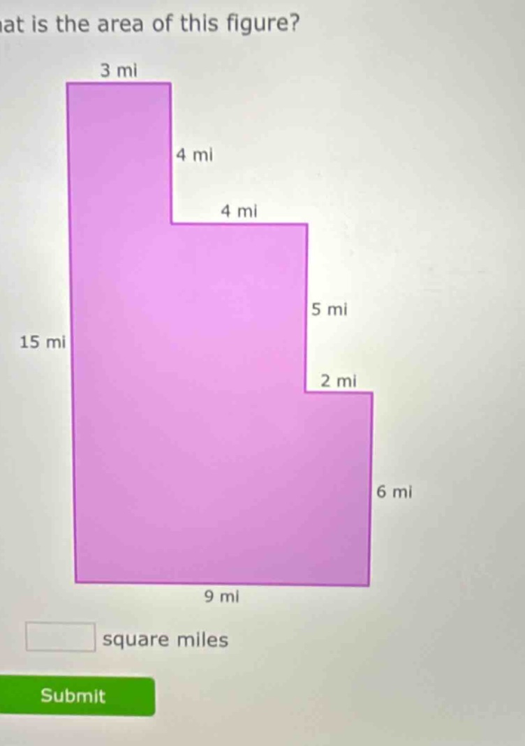 what is the area of this figure? square miles