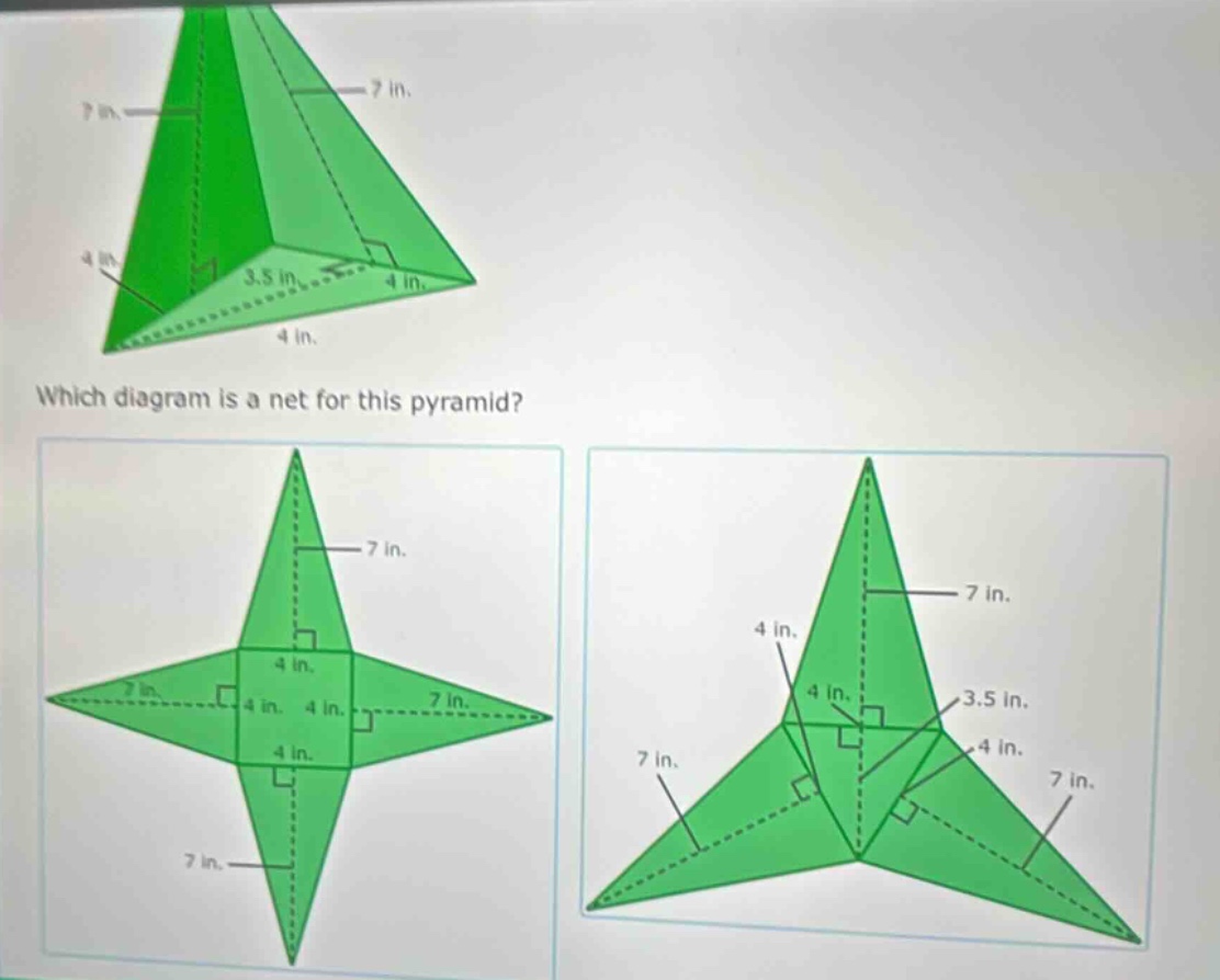 which diagram is a net for this pyramid?