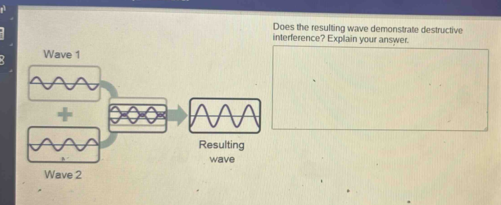 does the resulting wave demonstrate destructive interference? explain your answer.