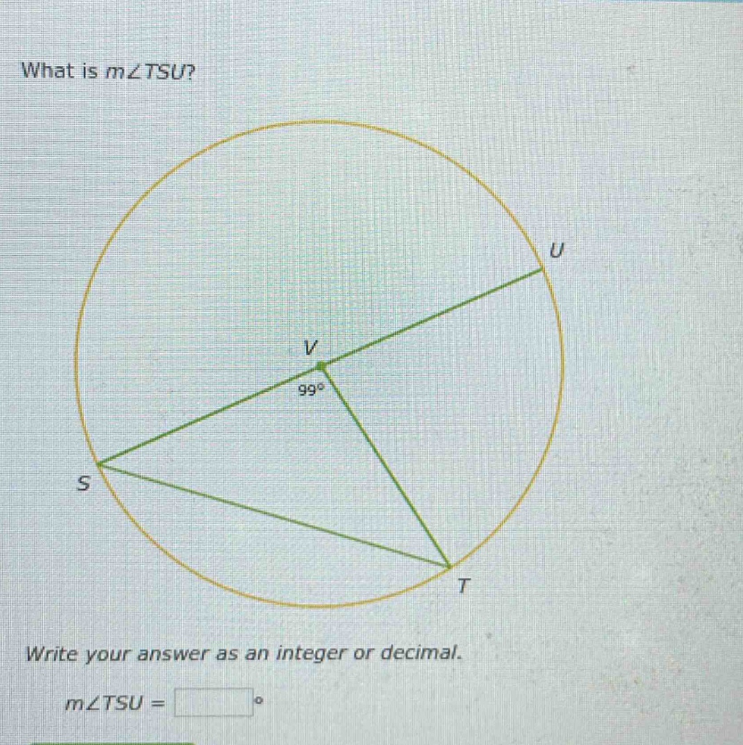 what is m∠tsu? write your answer as an integer or decimal. m∠tsu = °