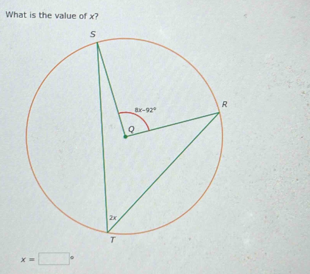 what is the value of x? x =