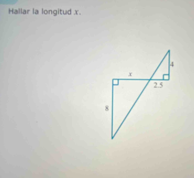 hallar la longitud x.