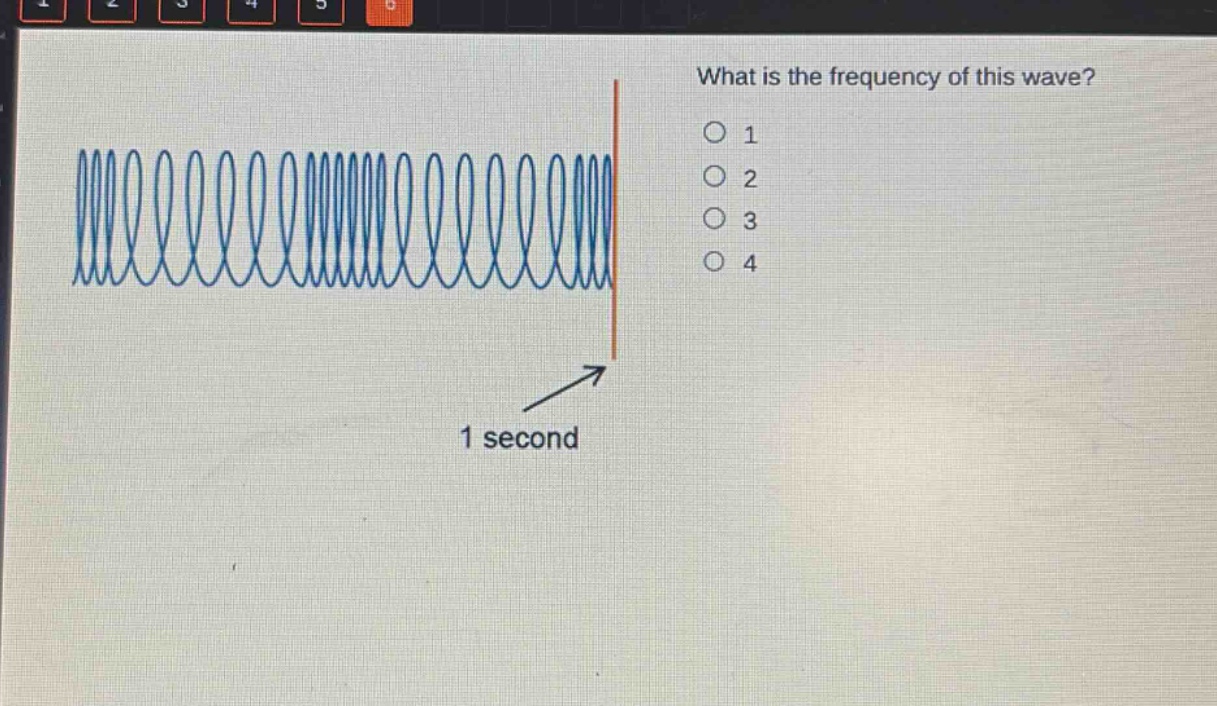 what is the frequency of this wave? 1 2 3 4 1 second