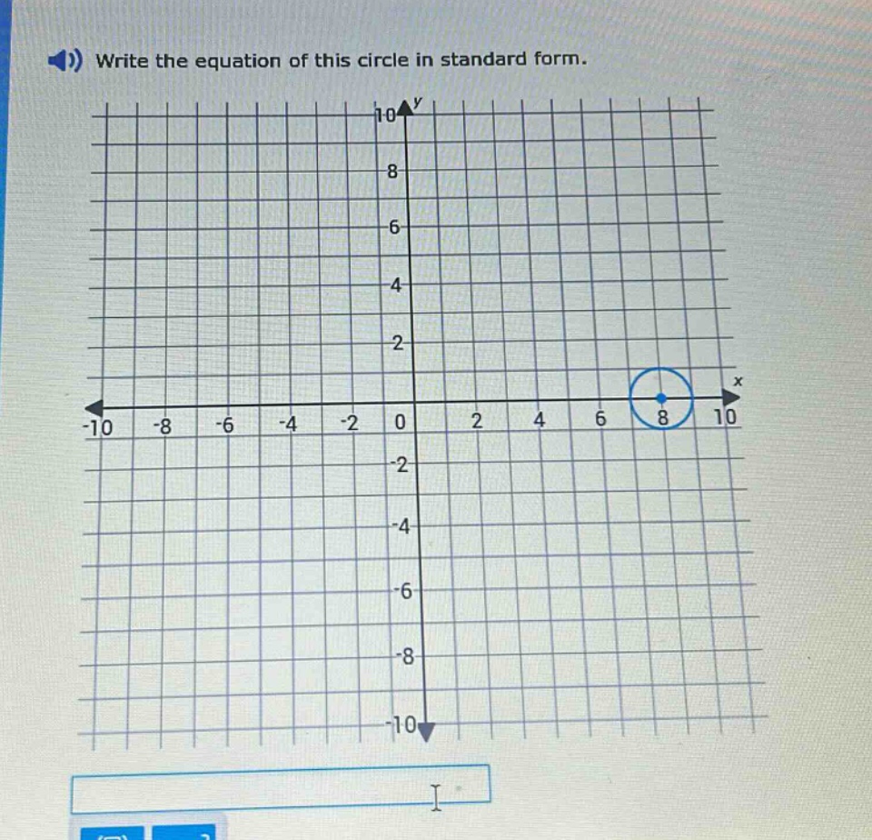 write the equation of this circle in standard form.