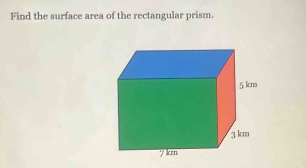 find the surface area of the rectangular prism.