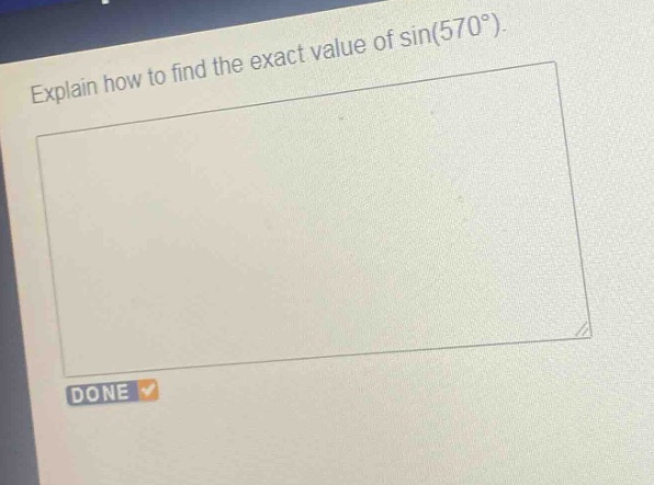 explain how to find the exact value of sin(570°).