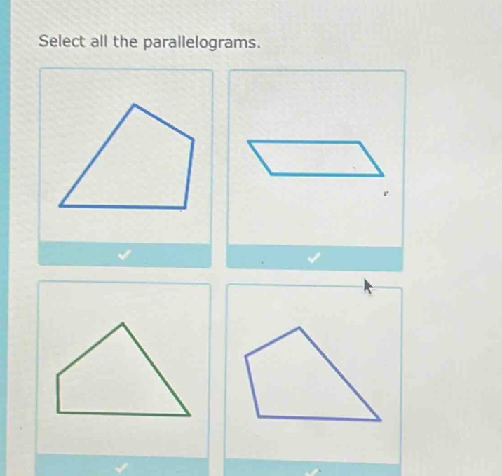 select all the parallelograms.