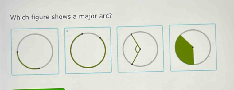 which figure shows a major arc?