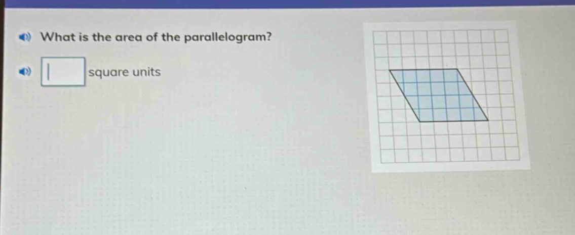 what is the area of the parallelogram? square units