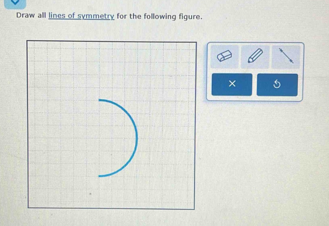 draw all lines of symmetry for the following figure.