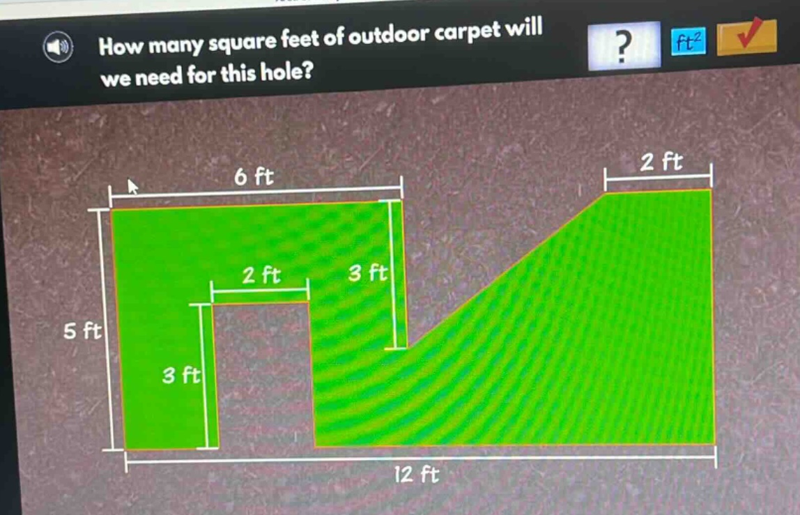 how many square feet of outdoor carpet will we need for this hole?