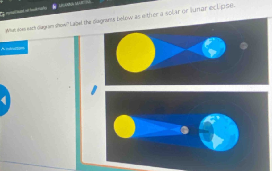 what does each diagram show? label the diagrams below as either a solar or lunar eclipse.