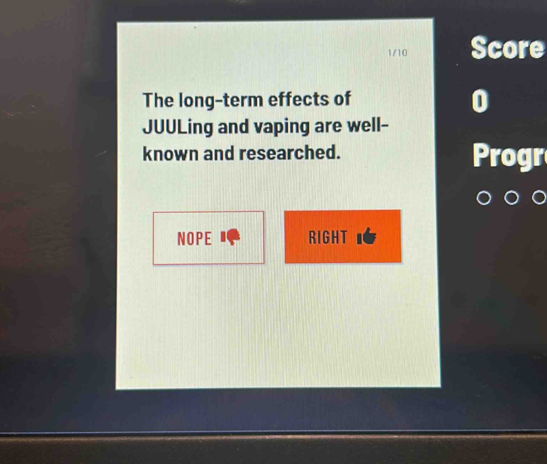 the long - term effects of juuling and vaping are well - known and researched. nope right