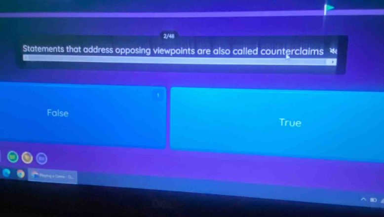 statements that address opposing viewpoints are also called counterclaims. false true