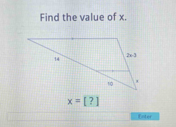 find the value of x. x = ?