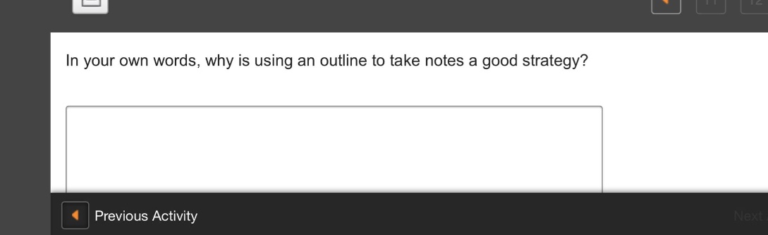 in your own words, why is using an outline to take notes a good strategy?