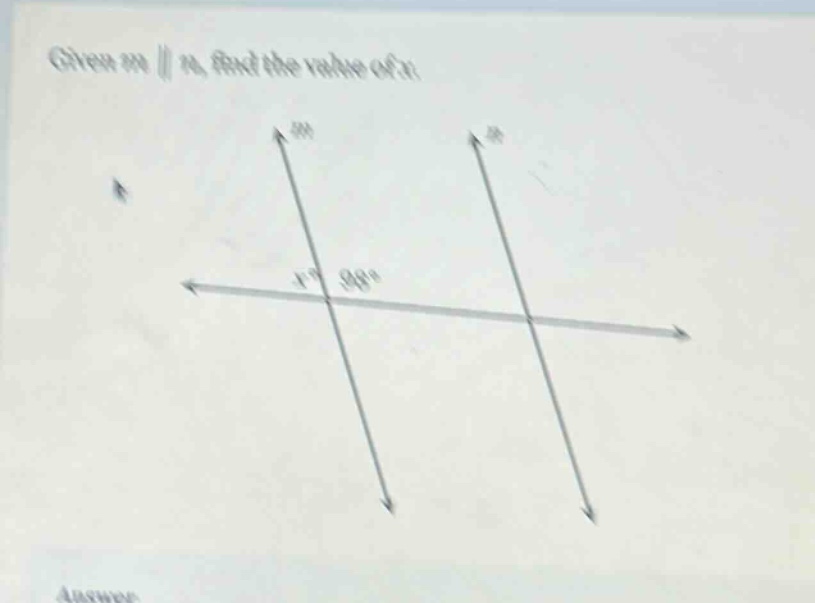 given m || n, find the value of x.