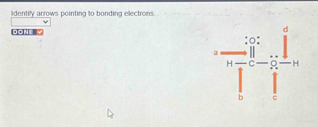 identify arrows pointing to bonding electrons.