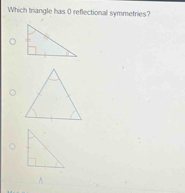which triangle has 0 reflectional symmetries?