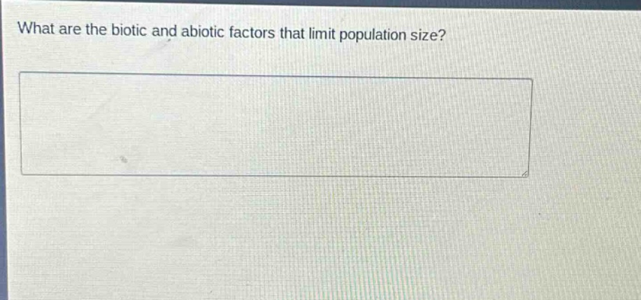 what are the biotic and abiotic factors that limit population size?