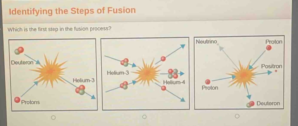 identifying the steps of fusion\nwhich is the first step in the fusion process?